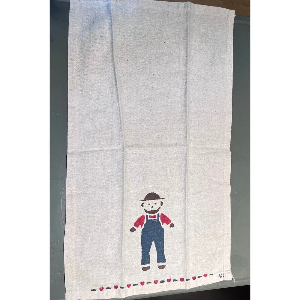 Vintage Farmhouse Hand Painted Amish Country Couple Hand Towels Cottage Charm